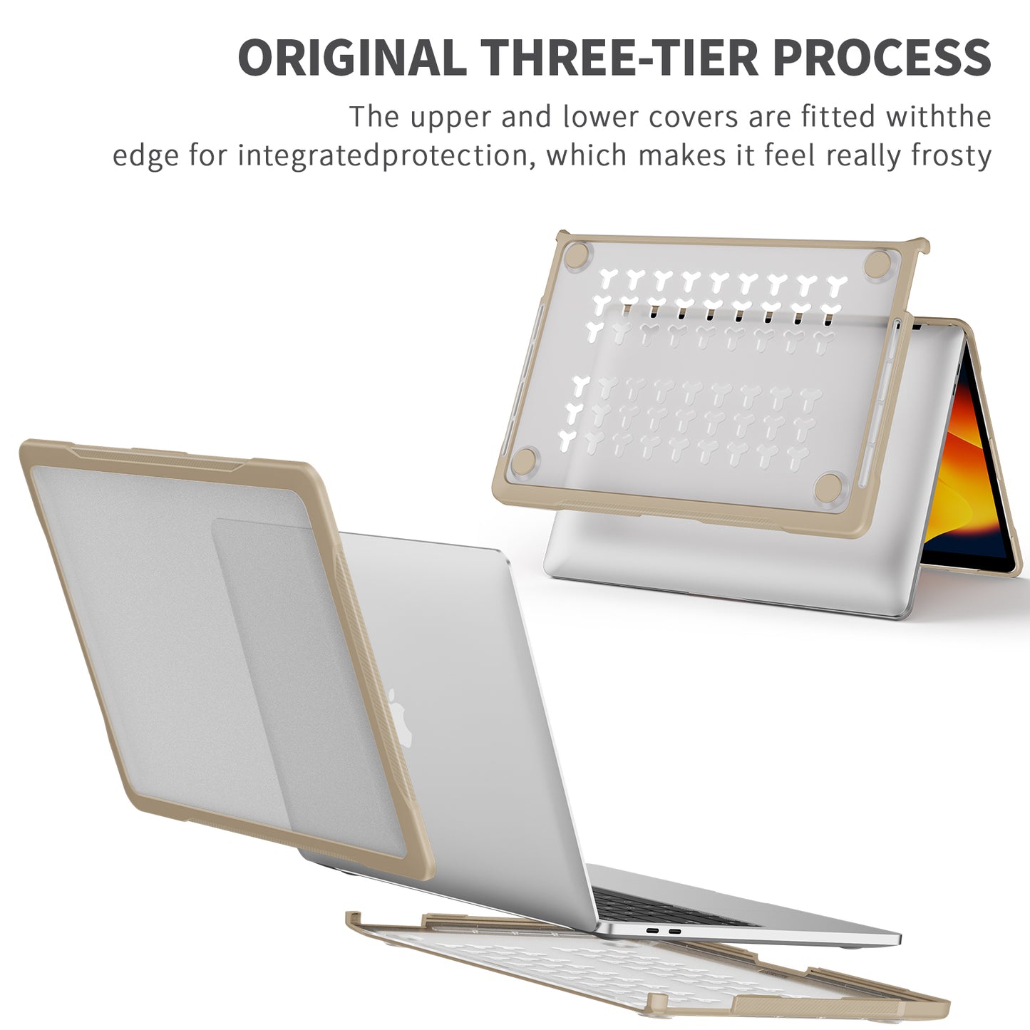 Sailor Series Laptop Case for MacBook Pro 13 inch (2016) A1706 A1708 / (2018) A1989 / (2019) A2159 / (2020) A2251 A2338 (M1 / M2) PC+TPU Shockproof Cover - Khaki