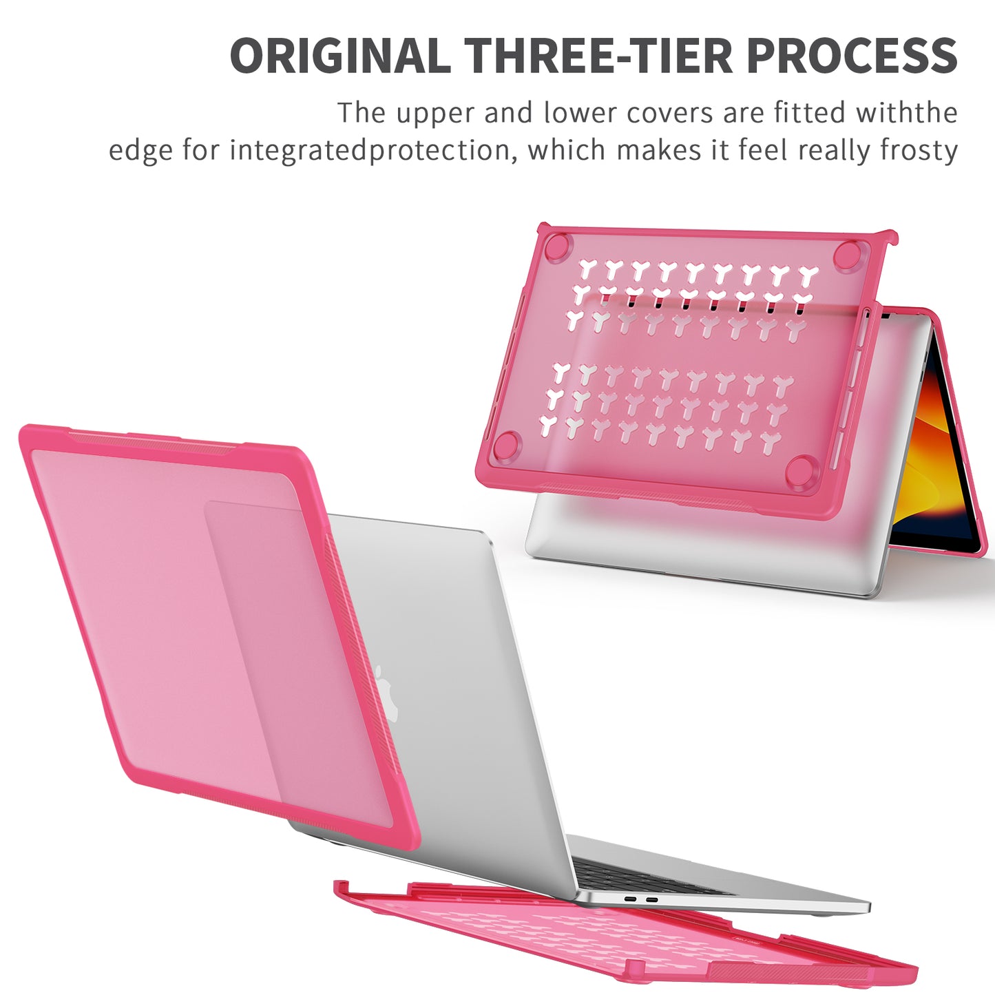 Sailor Series Laptop Case for MacBook Pro 13 inch (2016) A1706 A1708 / (2018) A1989 / (2019) A2159 / (2020) A2251 A2338 (M1 / M2) PC+TPU Shockproof Cover - Rose