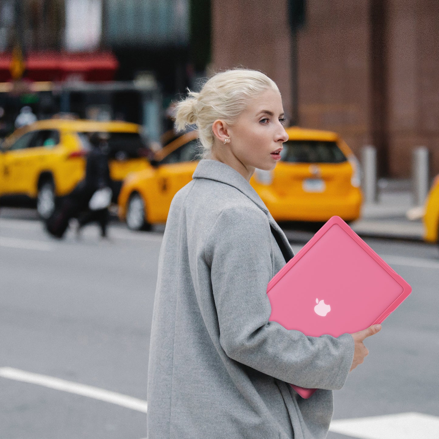 Sailor Series Laptop Case for MacBook Pro 13 inch (2016) A1706 A1708 / (2018) A1989 / (2019) A2159 / (2020) A2251 A2338 (M1 / M2) PC+TPU Shockproof Cover - Rose