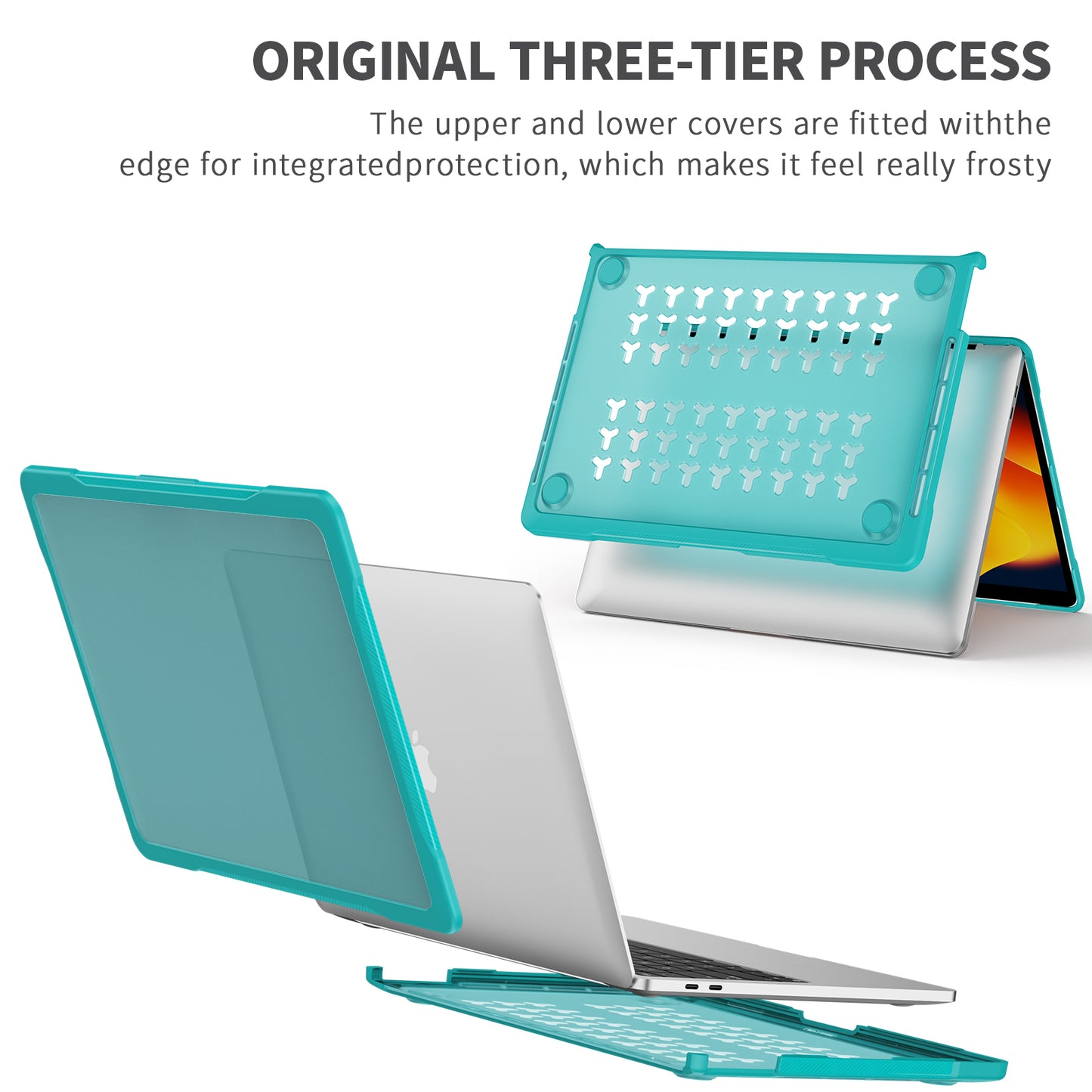 Sailor Series Laptop Case for MacBook Pro 13 inch (2016) A1706 A1708 / (2018) A1989 / (2019) A2159 / (2020) A2251 A2338 (M1 / M2) PC+TPU Shockproof Cover - Baby Blue