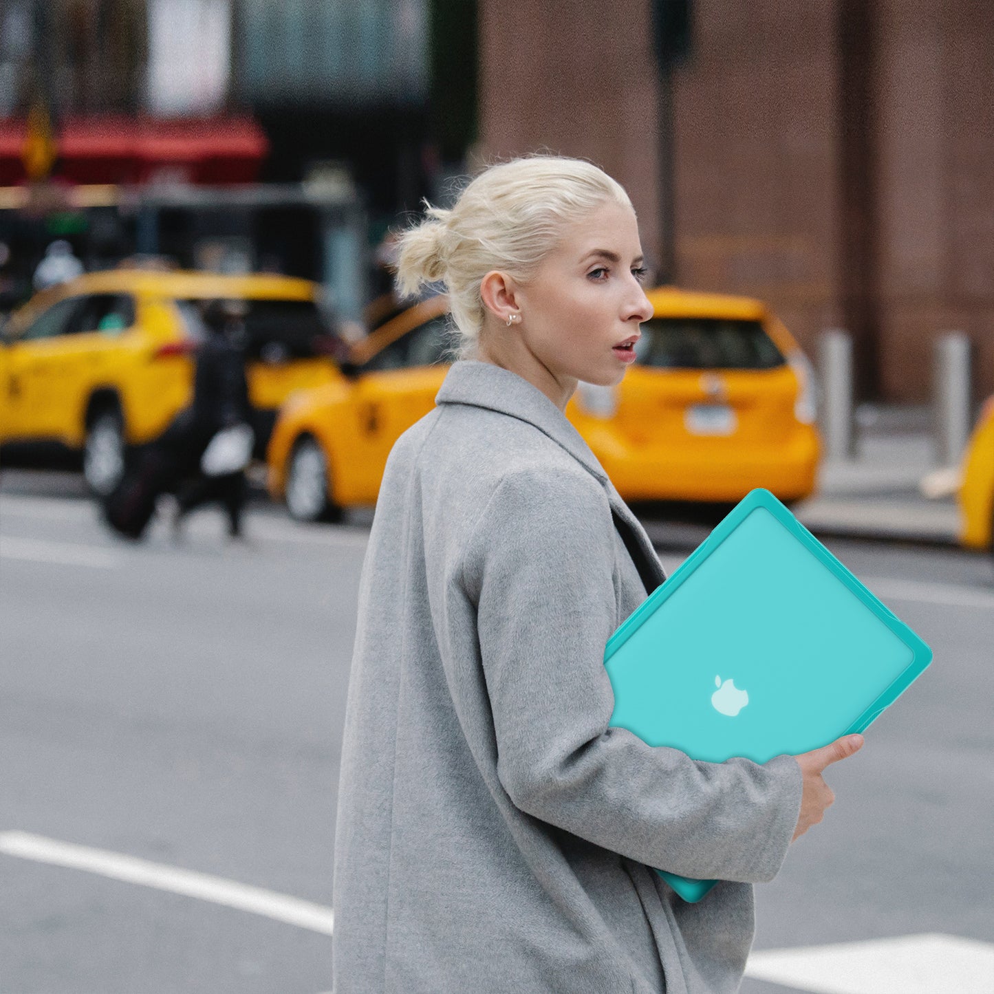 Sailor Series Laptop Case for MacBook Pro 13 inch (2016) A1706 A1708 / (2018) A1989 / (2019) A2159 / (2020) A2251 A2338 (M1 / M2) PC+TPU Shockproof Cover - Baby Blue