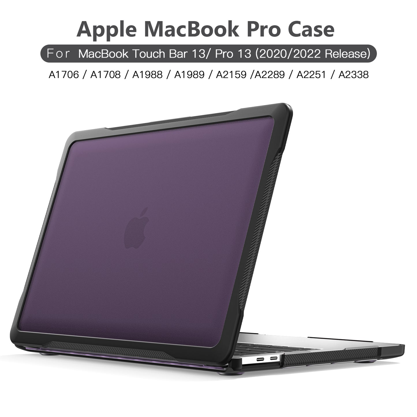 Sailor Series Laptop Case for MacBook Pro 13 inch (2016) A1706 A1708 / (2018) A1989 / (2019) A2159 / (2020) A2251 A2338 (M1 / M2) PC+TPU Shockproof Cover - Transparent Purple