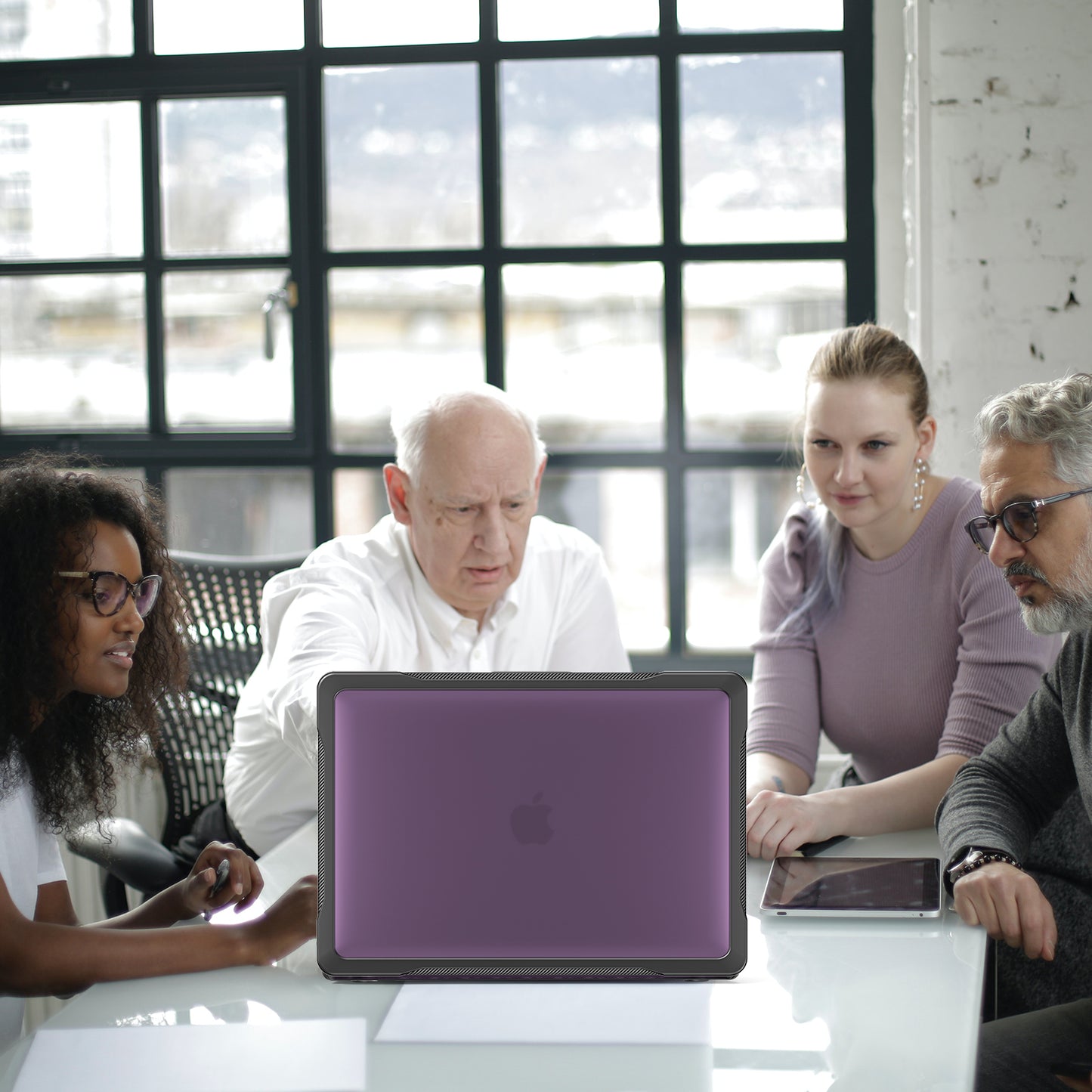 Sailor Series Laptop Case for MacBook Pro 13 inch (2016) A1706 A1708 / (2018) A1989 / (2019) A2159 / (2020) A2251 A2338 (M1 / M2) PC+TPU Shockproof Cover - Transparent Purple