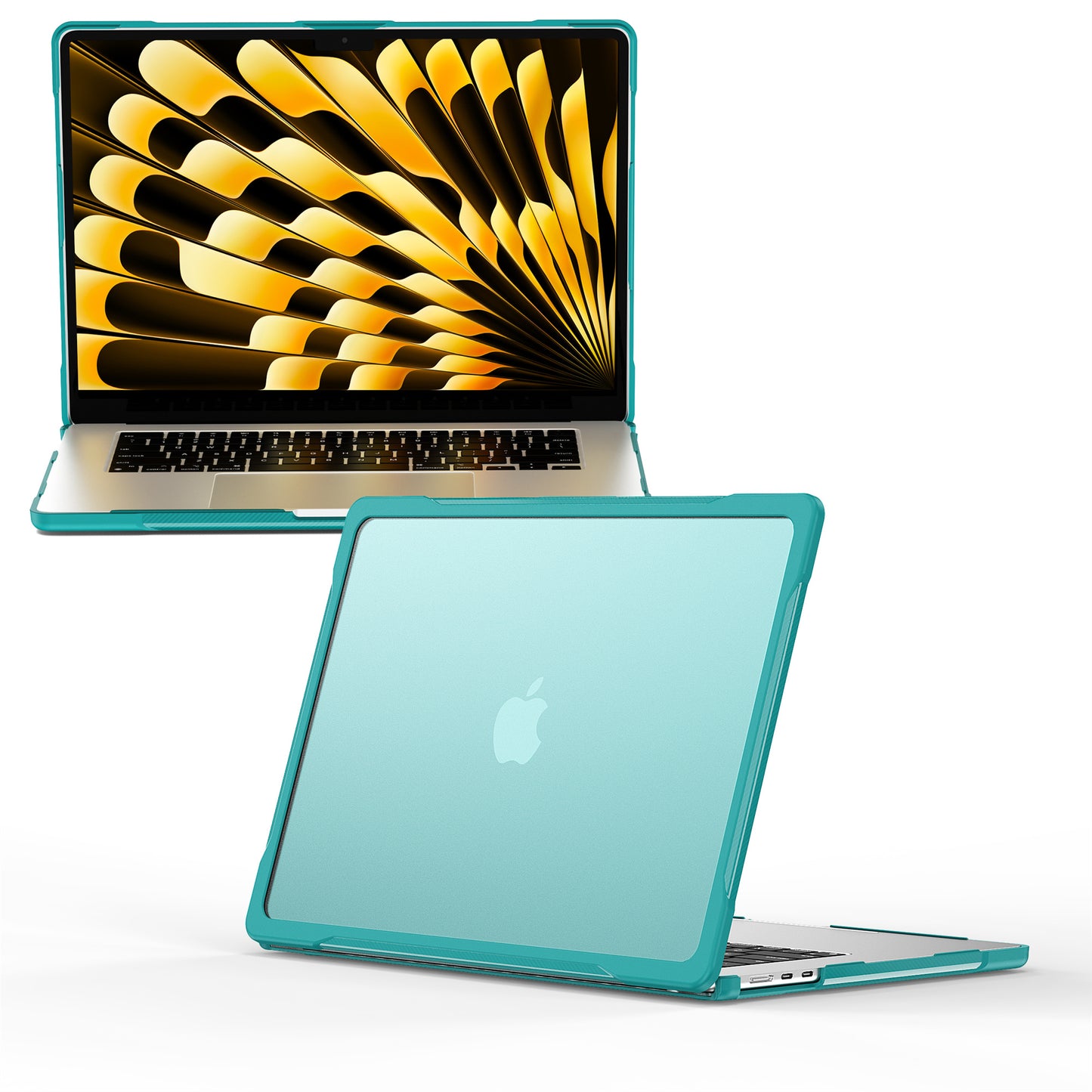 For Macbook Air 15 inch (2023) A2941 Sailor Series Laptop Case PC+TPU Anti-scratch Notebook Cover - Baby Blue