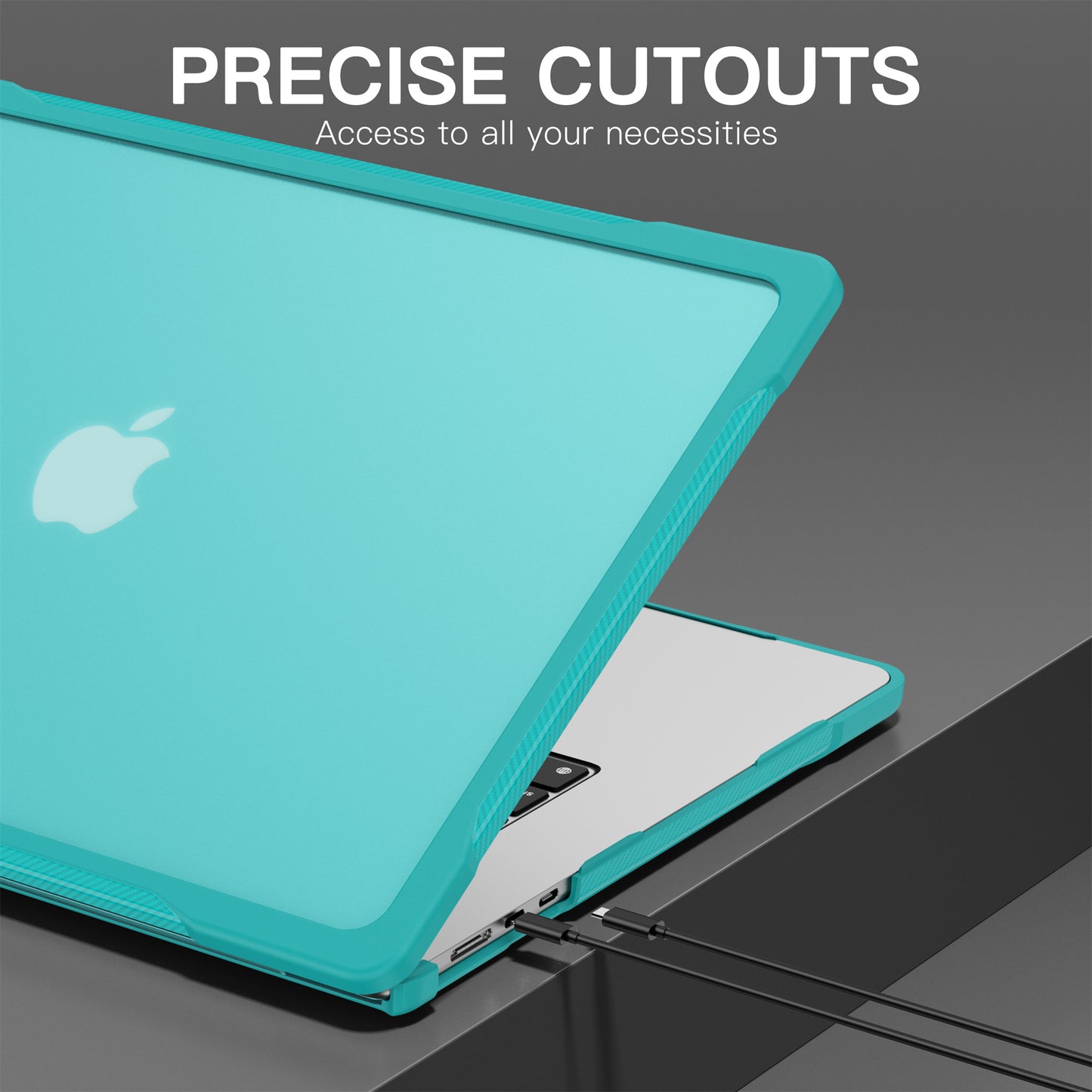 For Macbook Air 15 inch (2023) A2941 Sailor Series Laptop Case PC+TPU Anti-scratch Notebook Cover - Baby Blue