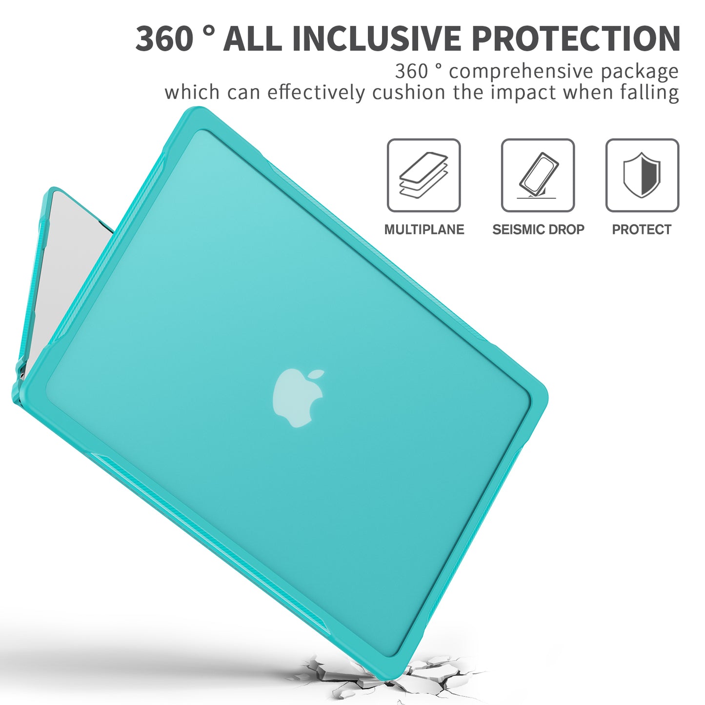 For Macbook Air 15 inch (2023) A2941 Sailor Series Laptop Case PC+TPU Anti-scratch Notebook Cover - Baby Blue