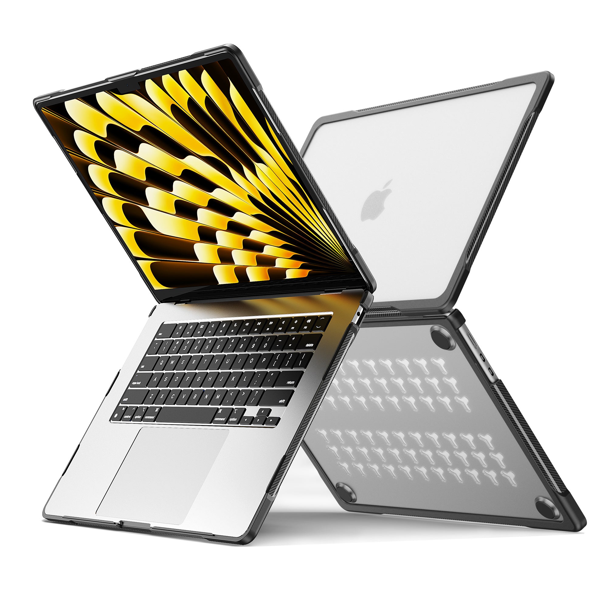 For Macbook Air 15 inch (2023) A2941 Sailor Series Laptop Case PC+TPU Anti-scratch Notebook Cover - Transparent