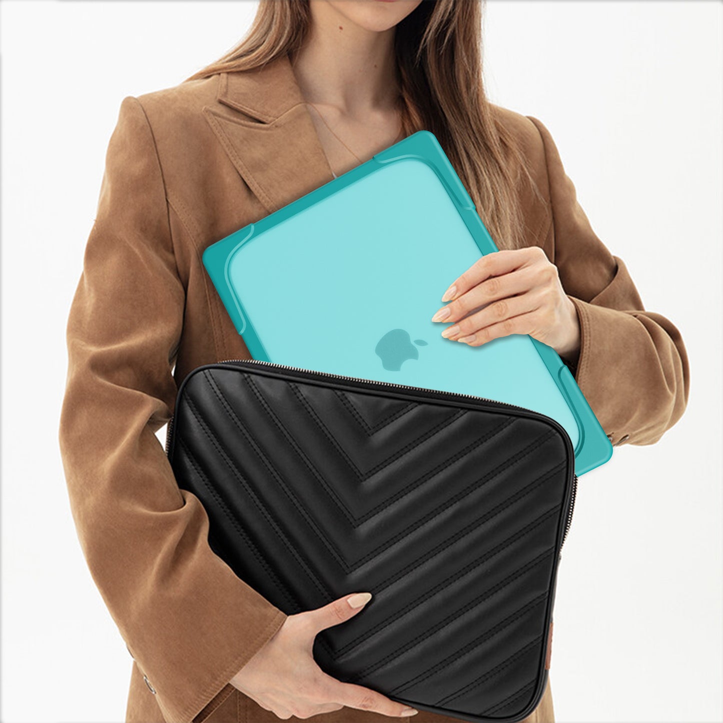 Laptop Case for Macbook Air 15 inch (2023) A2941 , Stand Design Notebook Anti-Scratch Hard PC Cover - Baby Blue