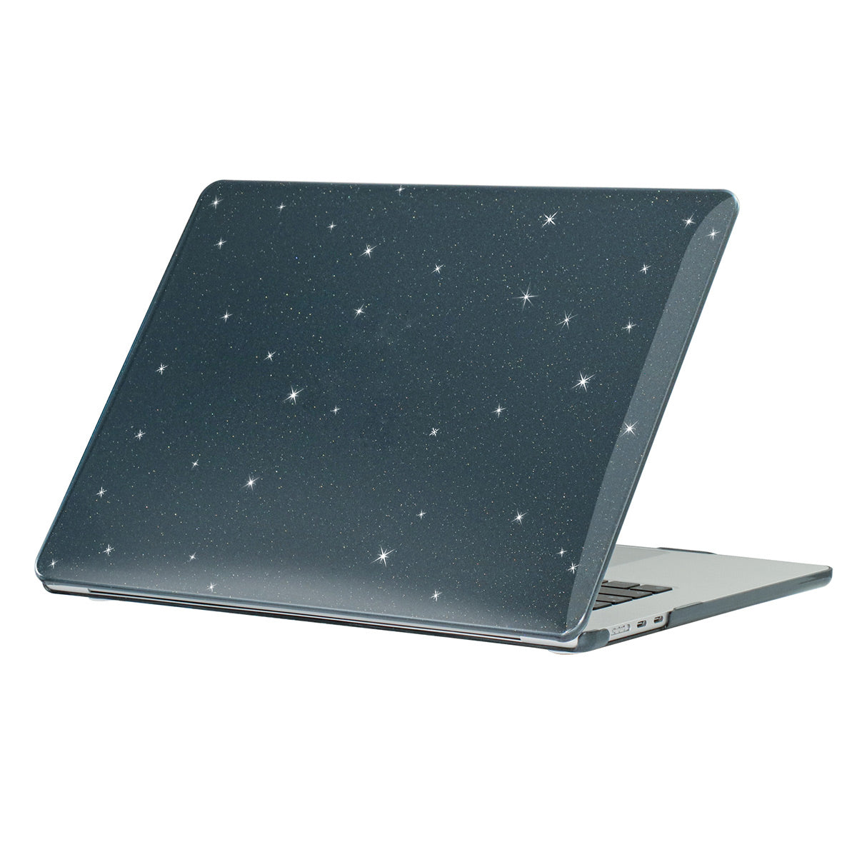 For Macbook Air 15 inch (2023) A2941 Shockproof Hard PC Case Anti-Drop Glitter Laptop Cover - Black