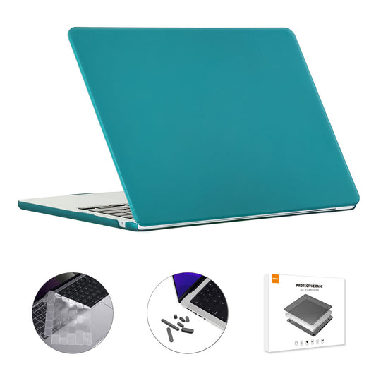 Shockproof Case for Macbook Air 15 inch (2023) A2941 (US Version) Matte Laptop Cover with TPU Keyboard Film + Dust-Proof Plugs - Cyan