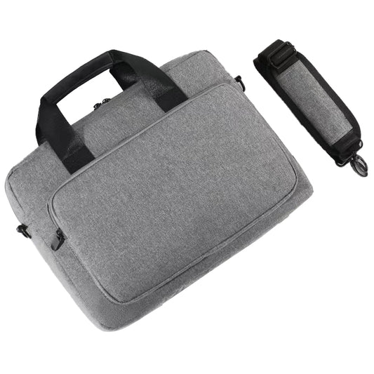 17.3 Inch Laptop Sleeve Oxford Cloth+Polyester Handbag Notebook Computer Shoulder Bag Storage Pouch - Light Grey