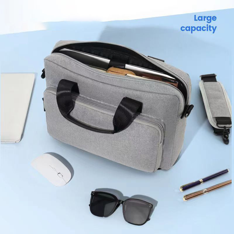 17.3 Inch Laptop Sleeve Oxford Cloth+Polyester Handbag Notebook Computer Shoulder Bag Storage Pouch - Pink