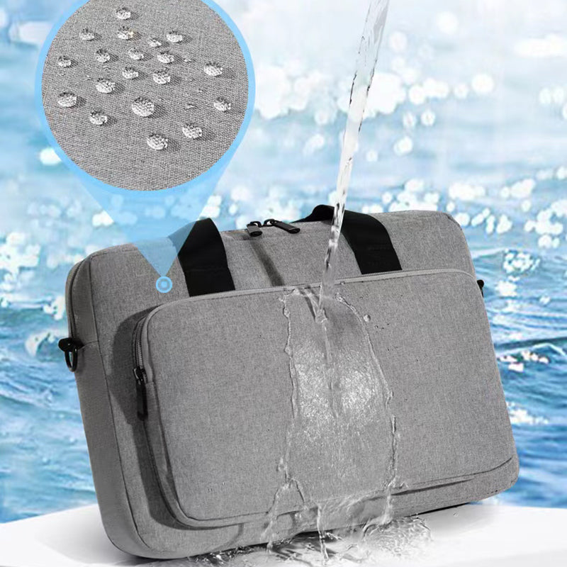 17.3 Inch Laptop Sleeve Oxford Cloth+Polyester Handbag Notebook Computer Shoulder Bag Storage Pouch - Dark Grey