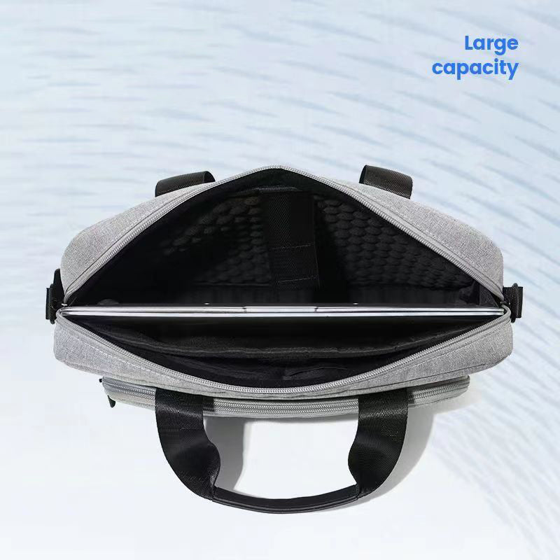 17.3 Inch Laptop Sleeve Oxford Cloth+Polyester Handbag Notebook Computer Shoulder Bag Storage Pouch - Dark Grey