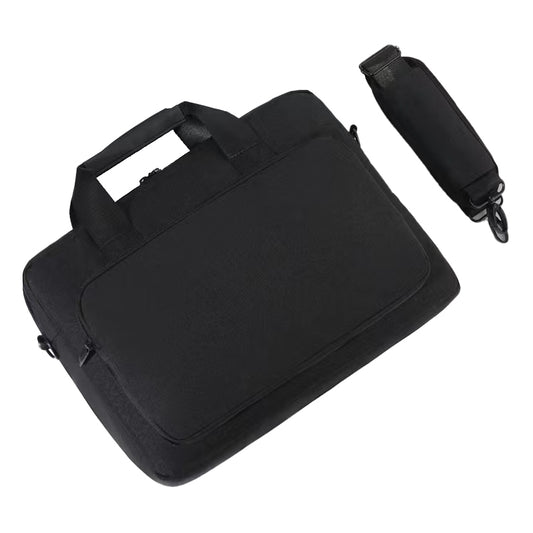 13-13.3 Inch Notebook Computer Shoulder Bag Laptop Pouch Oxford Cloth+Polyester Storage Sleeve Handbag - Black