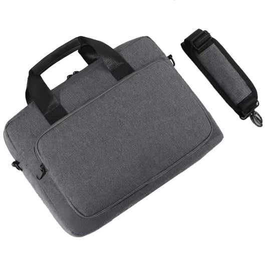 13-13.3 Inch Notebook Computer Shoulder Bag Laptop Pouch Oxford Cloth+Polyester Storage Sleeve Handbag - Dark Grey