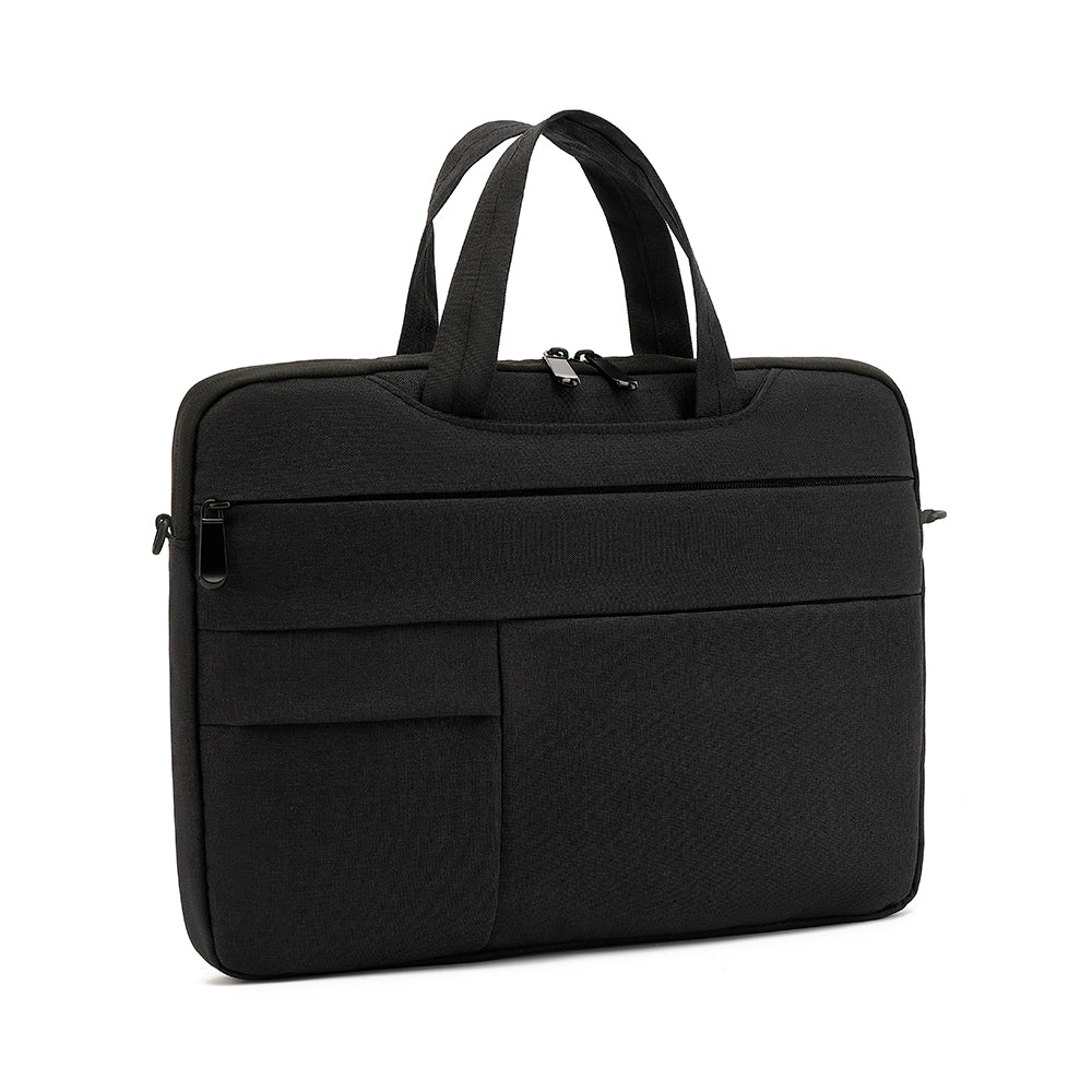 Uniqkart Series 15.6 Inch Laptop Shoulder Bag Handbag Oxford Cloth+Polyester Notebook Storage Sleeve - Black