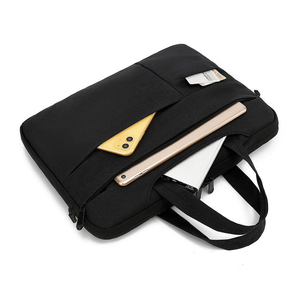 Uniqkart Series 15.6 Inch Laptop Shoulder Bag Handbag Oxford Cloth+Polyester Notebook Storage Sleeve - Black