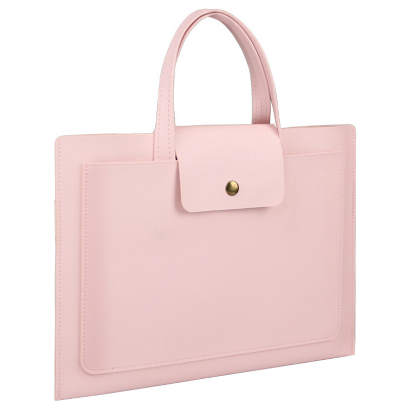 15 / 16 Inch Ultra Thin Notebook Carrying Bag Anti-scratch PU Leather Laptop Handbag - Pink