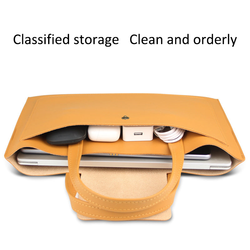 15 / 16 Inch Ultra Thin Notebook Carrying Bag Anti-scratch PU Leather Laptop Handbag - Pink