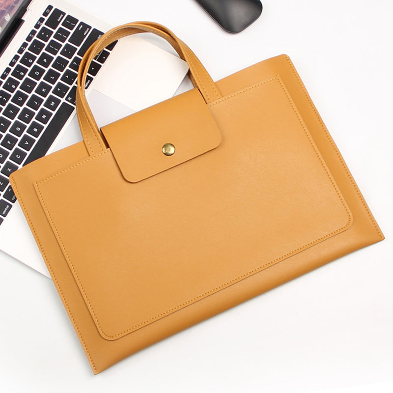 15 / 16 Inch Ultra Thin Notebook Carrying Bag Anti-scratch PU Leather Laptop Handbag - Pink