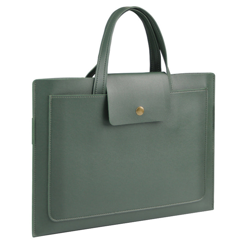 15 / 16 Inch Ultra Thin Notebook Carrying Bag Anti-scratch PU Leather Laptop Handbag - Green