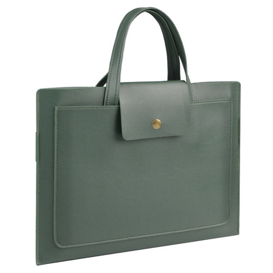 15 / 16 Inch Ultra Thin Notebook Carrying Bag Anti-scratch PU Leather Laptop Handbag - Green