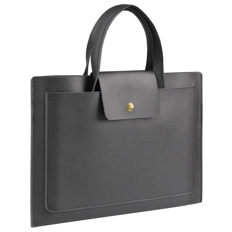 15 / 16 Inch Ultra Thin Notebook Carrying Bag Anti-scratch PU Leather Laptop Handbag - Black