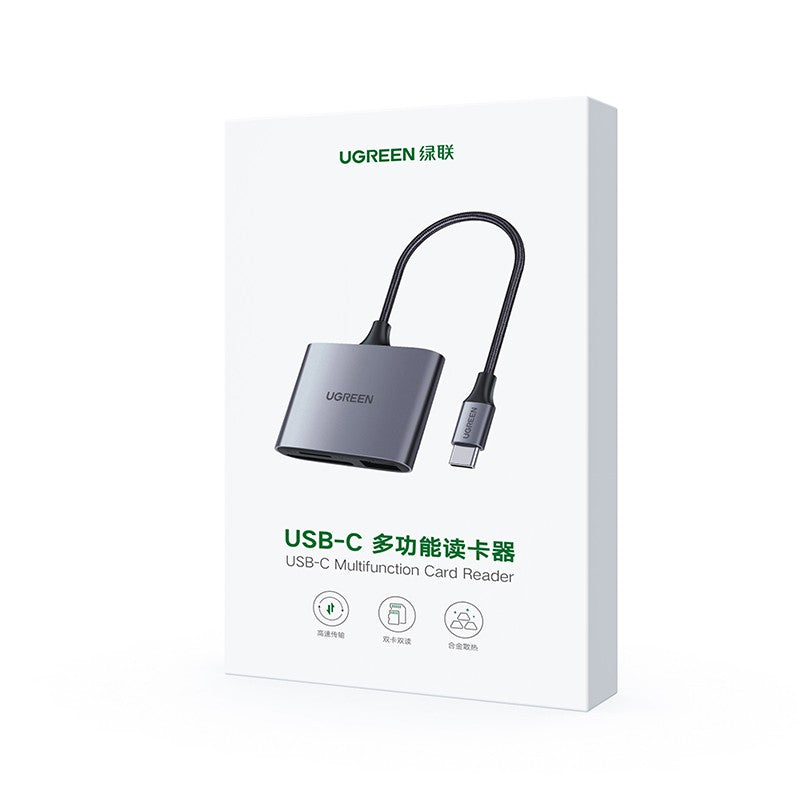 UGREEN 3 in 1 Type C to TF Card Reader USB 2.0 Adapter for Mac OS/Windows/Linux/Android