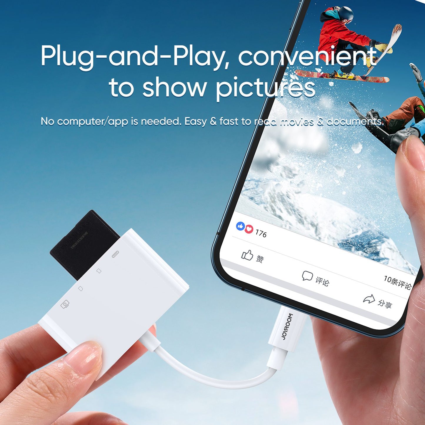 S-H142 Lightning Male to USB 2.0 / SD / TF Card Reader Converter with Lightning Charging Port for iPhone iPad OTG Adapter