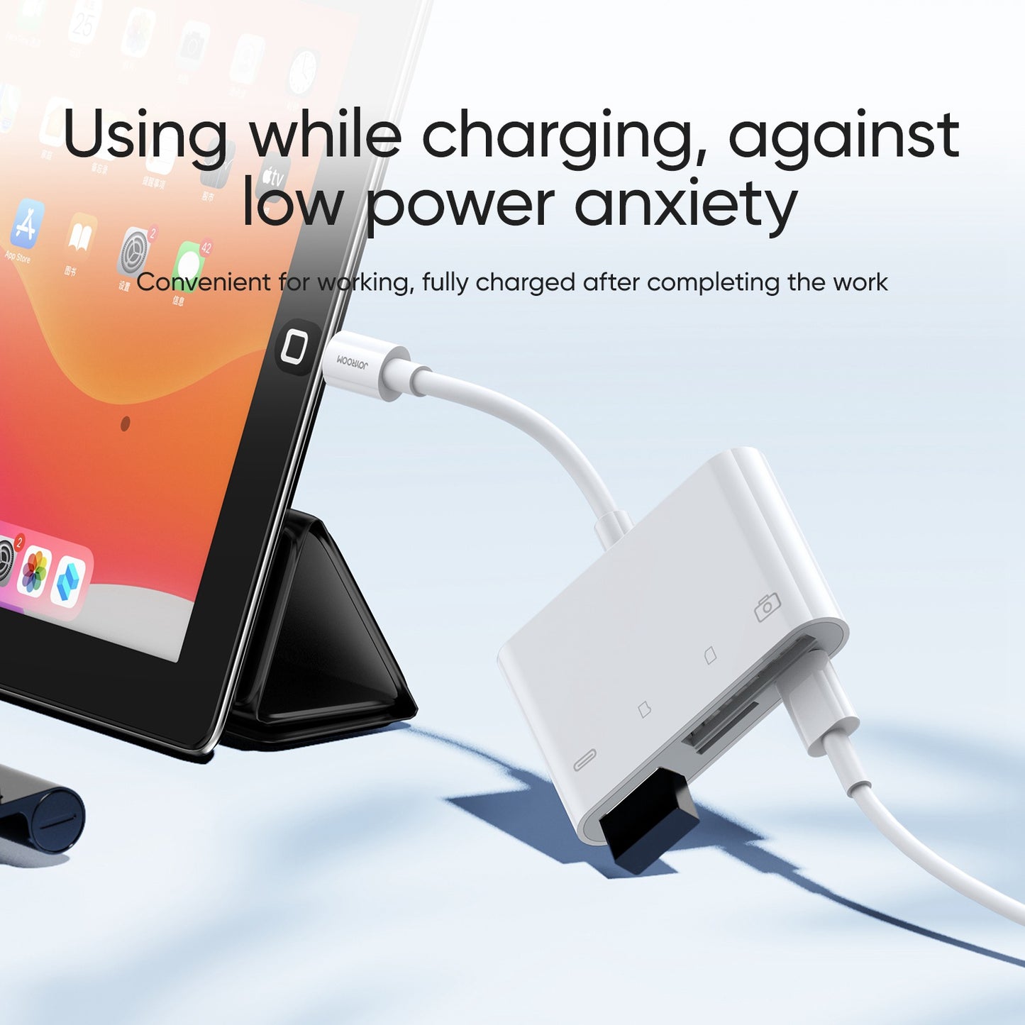S-H142 Lightning Male to USB 2.0 / SD / TF Card Reader Converter with Lightning Charging Port for iPhone iPad OTG Adapter