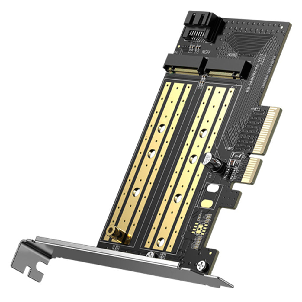 Uniqkart 70504 PCIe to M2 Adapter M.2 NVME to PCI-E 3.0 Expansion Card with M.2 SATA Support 32Gbps/6Gbps Data Transmission