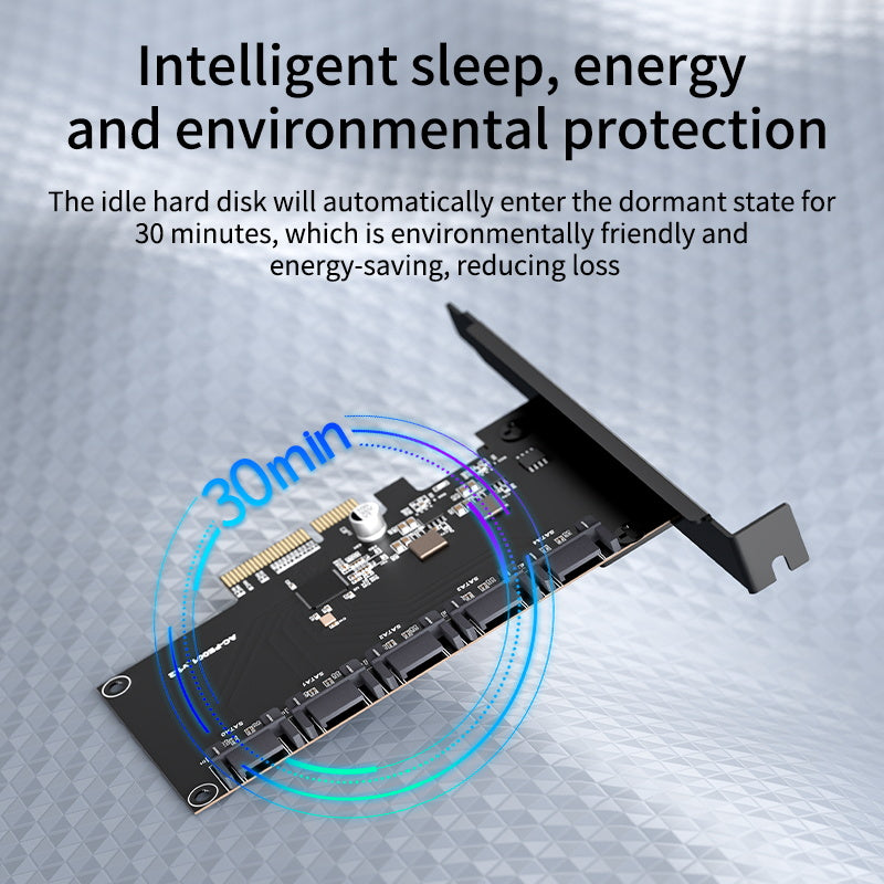 Uniqkart AC-PE001 5 Ports SATA 6Gbps to PCI Express Controller Card PCI-e to SATA III Adapter/Converter Pcie Riser Expansion Adapter Board for PC