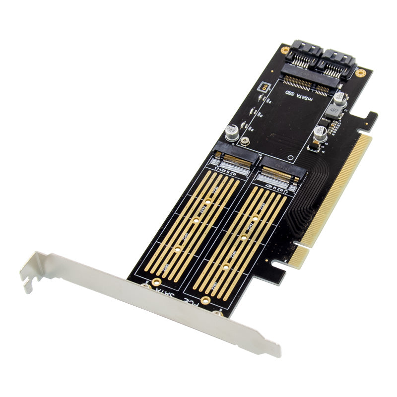 PCI-E 3.0 X16 to NGFF M.2 NVMe AHCI SSD Adapter Card for M Key B Key mSATA Solid State Drive
