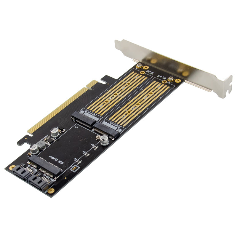 PCI-E 3.0 X16 to NGFF M.2 NVMe AHCI SSD Adapter Card for M Key B Key mSATA Solid State Drive