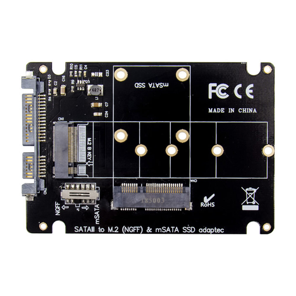 2.5-inch SATA to NGFF SSD Adapter mSATA &amp; M.2 2280 SSD Multi-function Conversion Card
