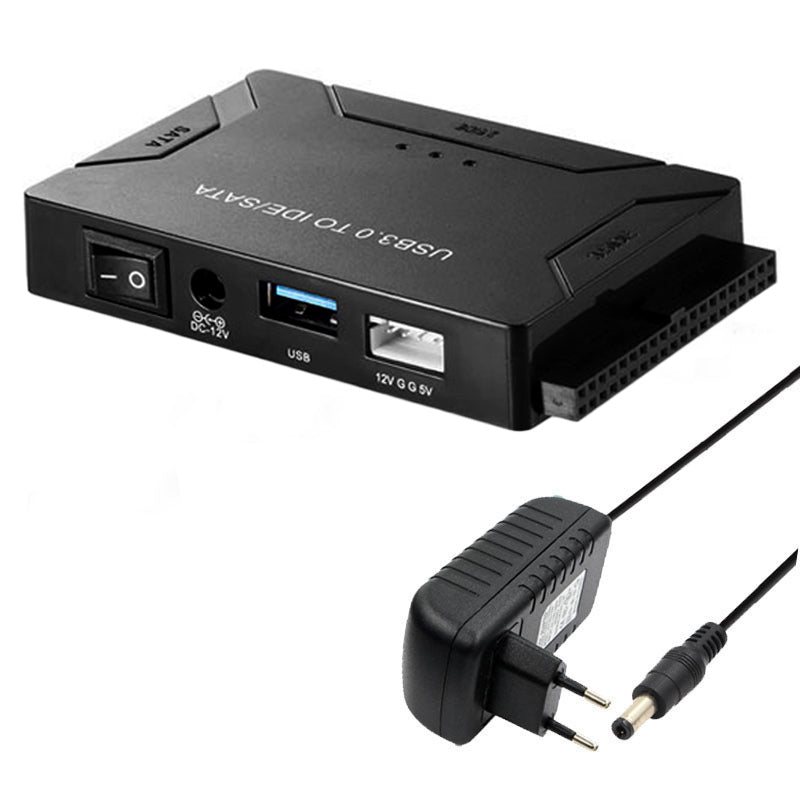 USB3.0 Hard Drive Adapter USB3.0 to SATA / IDE Converter with Power Switch Multifunctional Easy Drive Cable - EU Plug