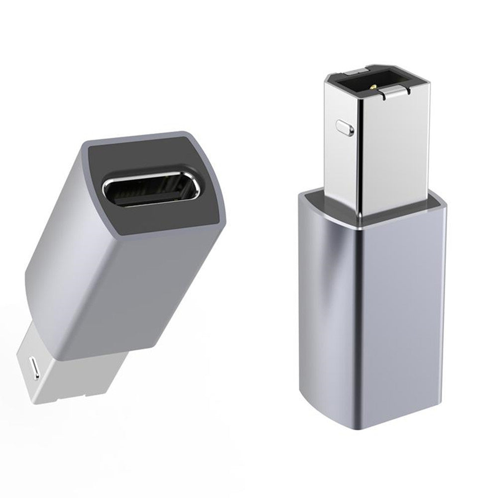 JUNSUNMAY 1Pc Type-C Female to USB 2.0 B Aluminum Alloy Converter for Electric Piano / Printer / Camera