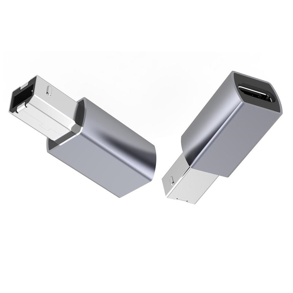 JUNSUNMAY 2Pcs Mini Adapter Type-C Female to USB 2.0 B Aluminum Alloy Converter for Electric Piano / Printer