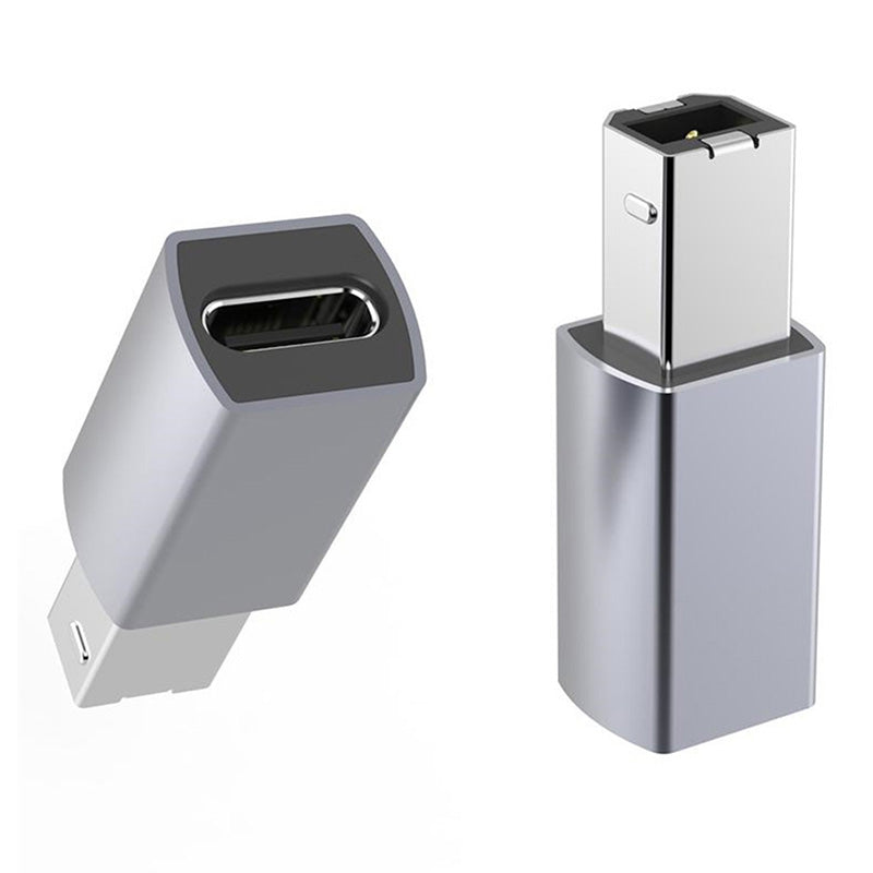 JUNSUNMAY 2Pcs Mini Adapter Type-C Female to USB 2.0 B Aluminum Alloy Converter for Electric Piano / Printer