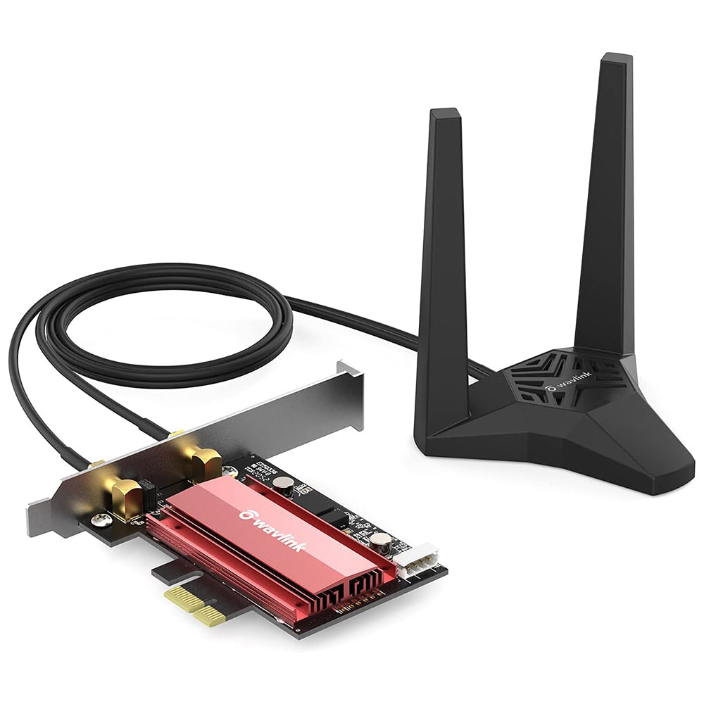 Uniqkart Bluetooth 5.2 WiFi 6E AX3000 PCIe WiFi Network Card 3000Mbps Tri-band Wireless Adapter for PC Computer