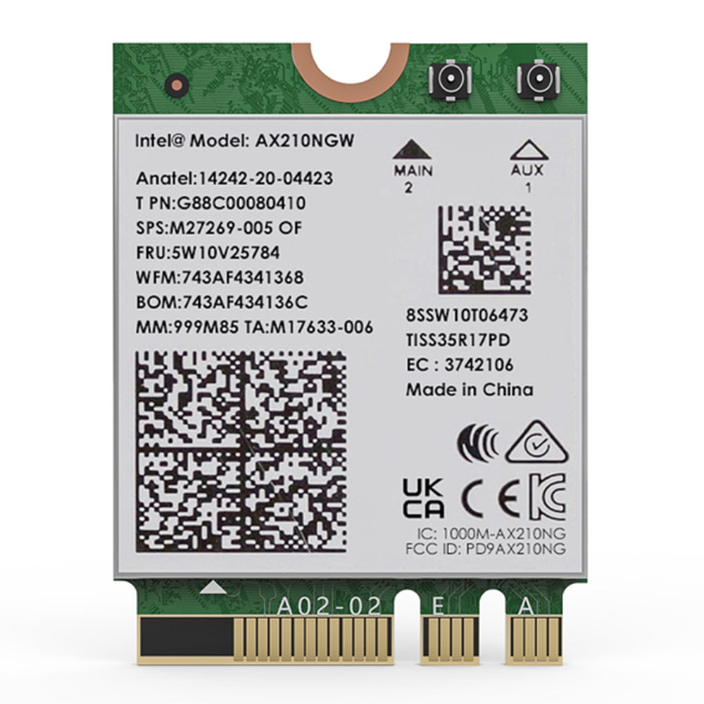 Uniqkart WS-WN675X3M-A Blutooth 5.2 5400Mbps Network Adapter 2.4GHz / 5GHz / 6GHz Tri-Band Wi-Fi 6E Network Card Module for Laptop