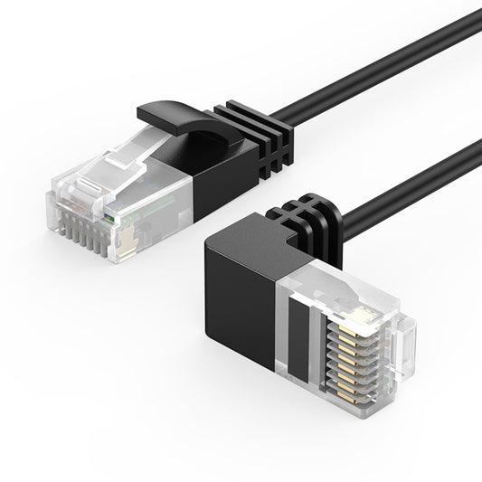 Cablecreation CL0045 5m Cat6a Network Connection Thin Cord 10Gbps Pure Copper Wire Core RJ45 Ethernet Cable - Upward Bend