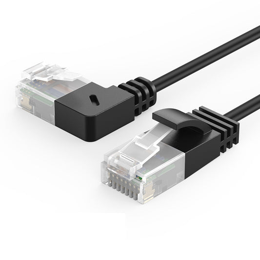 Cablecreation CL0045 3m Pure Copper Cat6a LAN Network Cable 2.8mm Thin Cord 10Gbps RJ45 Ethernet Cable - Right Bend