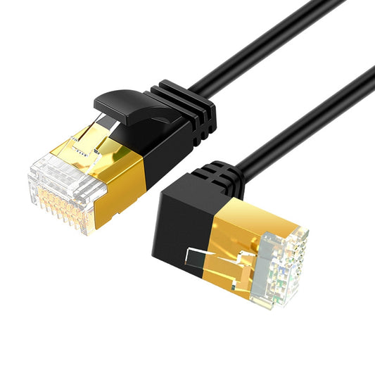 Cablecreation CL0257 3m High Speed Cat7 Ethernet Cable 90 Degree Gigabit RJ45 LAN Cable 10Gbps Shielded Internet Network Patch Cord - Down Angle