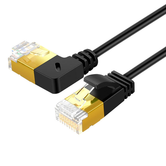 Cablecreation CL0257 3m High Speed Cat7 Ethernet Cable 90 Degree Gigabit RJ45 LAN Cable 10Gbps Shielded Internet Network Patch Cord - Right Angle