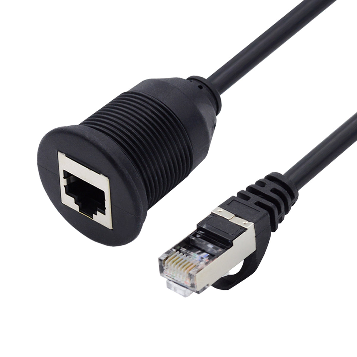 UT-017-1.0M 1m Waterproof CAT6 RJ45 Male to Female LAN Ethernet Network Extension Cable Car Panel Mount Design Connection Cord