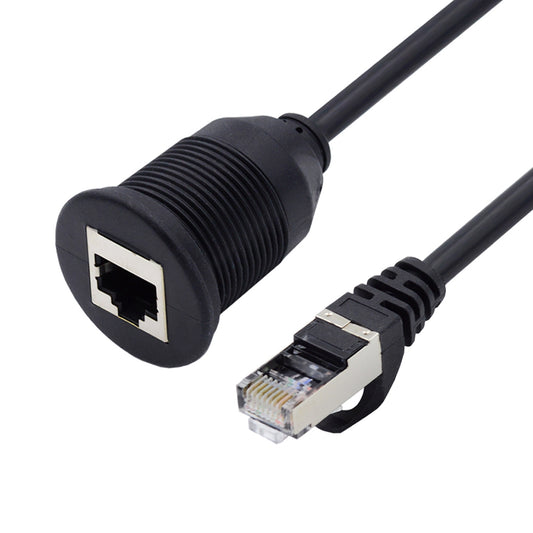 UT-017-1.0M 1m Waterproof CAT6 RJ45 Male to Female LAN Ethernet Network Extension Cable Car Panel Mount Design Connection Cord