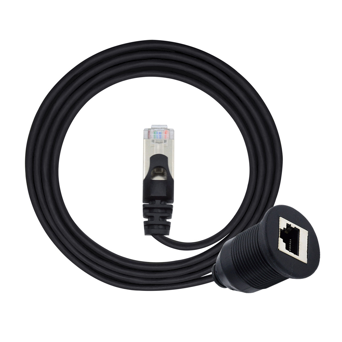 UT-017-1.0M 1m Waterproof CAT6 RJ45 Male to Female LAN Ethernet Network Extension Cable Car Panel Mount Design Connection Cord