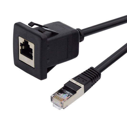 UT-016-1.0M 1m Waterproof Latch Locking CAT6 RJ45 Male to Female Car Panel Mount Design Lan Ethernet Network Extension Cable